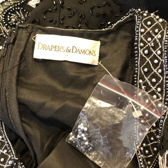 DRAPERS & DAMON’S Black and Silver Beaded Top - Picture 4 of 6